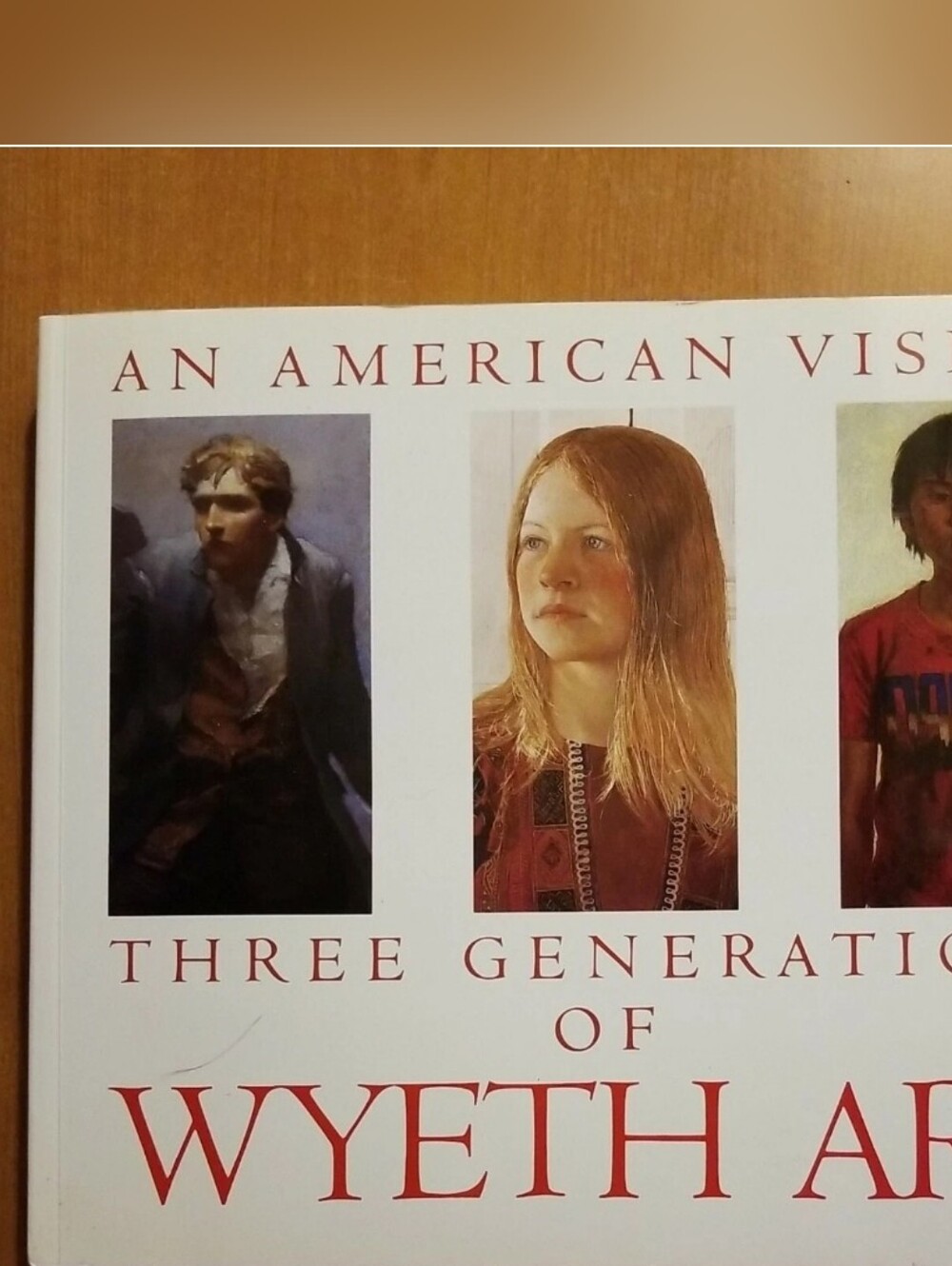 Wyeth Art Poster - Three Portrait Panels (White/Red)